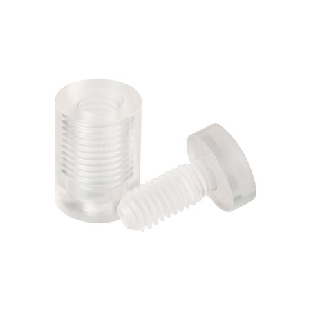 Outwater Round Standoffs, 1 in Bd L, Clear Acrylic, 3/4 in OD 3P1.56.00914